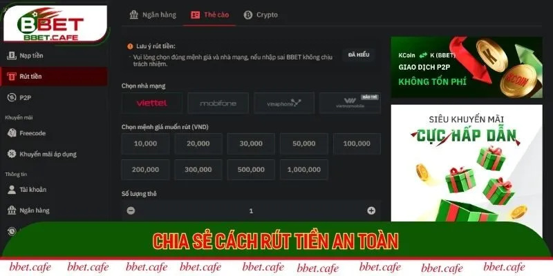 Chia sẻ cách rút tiền an toàn